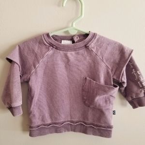 Kidding Around lavender grey sweatshirt with pocket